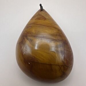 Vintage Large Marbled Amber Brown Teardrop Resin Pendant Bakelite Style